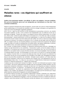 Maladies rares : ces Algériens qui souffrent en silence