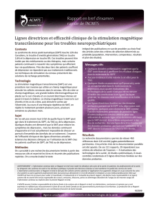 Lignes directrices et efficacité clinique de la stimulation magnétique