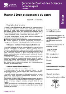 Master 2 Droit et économie du sport