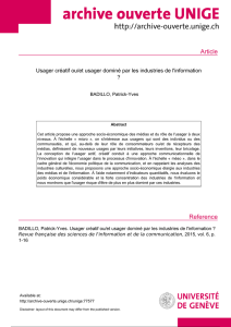 Usagers et socio-économie des médias