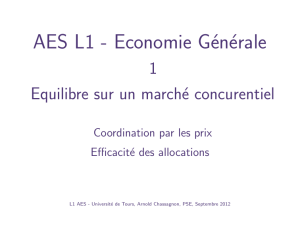 AES L1 - Economie Générale 0pt30pt 1 0pt30pt Equilibre sur un