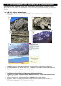 Partie 1 : Les indices tectoniques