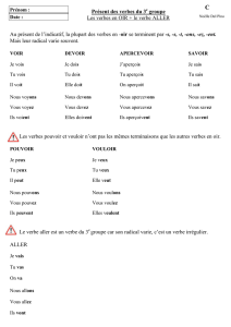 Au présent de l`indicatif, la plupart des verbes en