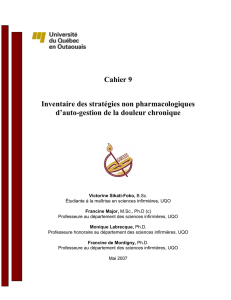 Cahier 9 Inventaire des stratégies non pharmacologiques d`auto