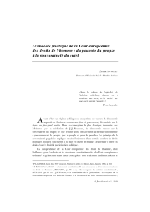 Le modèle politique de la Cour européenne des droits de l`homme