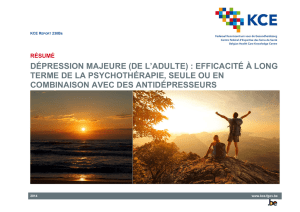 Dépression majeure (de l`adulte) : efficacité à long terme de la