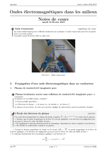 Ondes électromagnétiques dans les milieux Notes