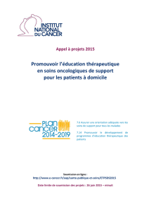 Promouvoir l`éducation thérapeutique en soins oncologiques de