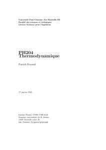 PH204 Thermodynamique