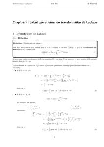 Chapitre 5 : calcul opérationnel ou transformation de Laplace