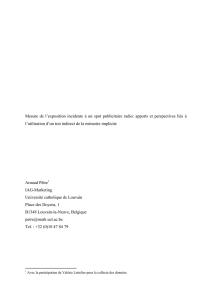 Mémorisation non consciente d`un spot radio en situation d`attention