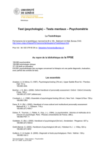 Test (psychologie) – Tests mentaux – Psychométrie