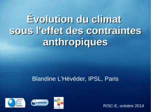 Évolution du climat sous l`effet des contraintes anthropiques - RISC-E