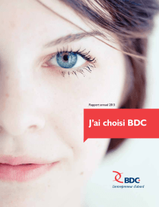 Rapport annuel BDC 2013