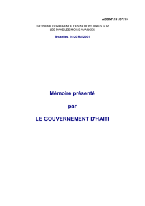 M&eacute;moire pr&eacute;sent&eacute; par LE GOUVERNEMENT D`HAITI