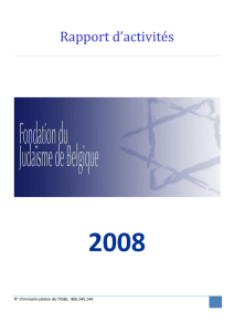 2008 - Fondation du Judaïsme de Belgique