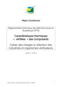 Caractéristiques thermiques « vérifiées » des composants Cahier