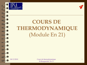 cours de thermodynamique