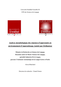 Analyse morphologique des réponses d`apprenants en