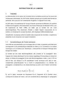 DIFFRACTION DE LA LUMIERE