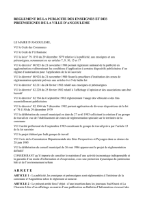 Règlement de la publicité à Angoulême