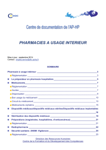 Pharmacies à usage intérieur - Centres de référence / Services / Pôles