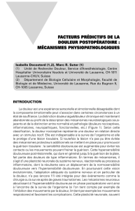 Facteurs pr&eacute;dictifs de la douleur postop&eacute;ratoire
