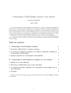 Cohomologie d`André-Quillen associée `a une opérade