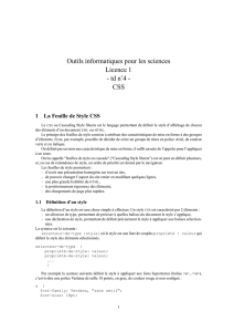 Outils informatiques pour les sciences Licence 1 - td n˚4 - CSS