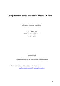 Les Oprations terme la Bourse de Paris au XIX sicle