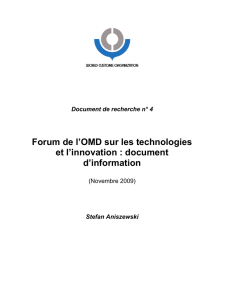 Forum de l`OMD sur les technologies et l`innovation : document d