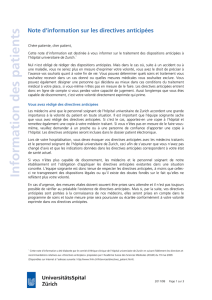 Note d`information sur les directives anticipées
