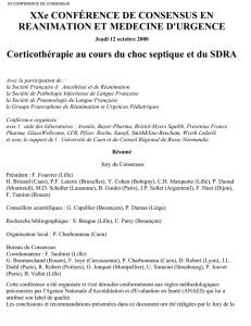 Corticothérapie au cours du choc septique et du SDRA