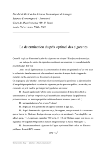 Détermination d`une politique optimale de taxation des cigarettes