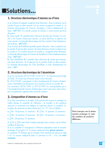 Solutions... 1.Structure électronique d`atomes ou d`ions - Hachette