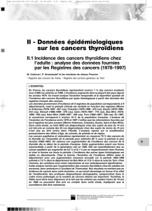 II - Données épidémiologiques sur les cancers thyroïdiens