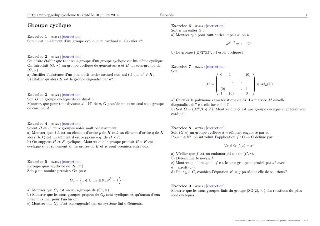 Groupe Cyclique