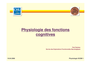 Physiologie des Fonctions Cognitives