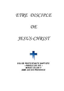 etre disciple de jesus-christ - Eglise Baptiste Aix Parole de Vie