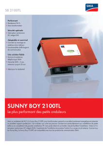 SUNNY BOY 2100TL - Le plus performant des petits onduleurs