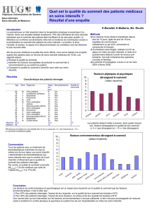 Quel est la qualité du sommeil des patients médicaux en