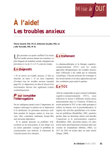 Les troubles anxieux - STA HealthCare Communications