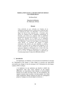 MODULATION DANS LA TRADUCTION DU ROMAN “LES