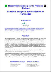 Sédation, analgésie et curarisation en réanimation