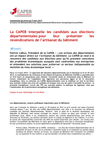La CAPEB interpelle les candidats aux élections départementales