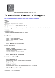 Formation Joomla Webmasters + Développeurs à Nantes