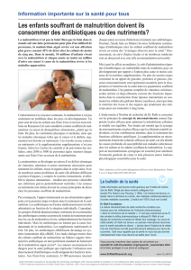 Edition 33: Les enfants souffrant de malnutrition doivent ils