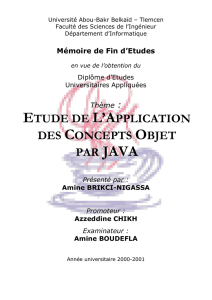 etude de l`application des concepts objet par java