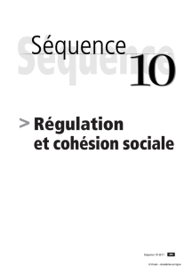 Régulation et cohésion sociale