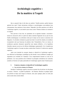 Archéologie cognitive : De la matière à l`esprit - (DDL), Lyon